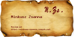 Minkusz Zsanna névjegykártya